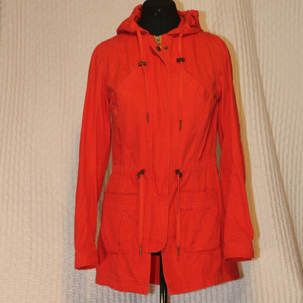 Mossimo Blood Orange Cinched UTILITY FIELD JACKET Windbreaker Raincoat Cotton-Sm